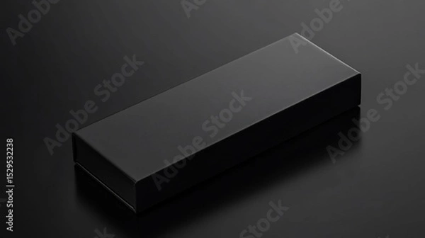 Fototapeta Sleek black rectangular box on dark surface