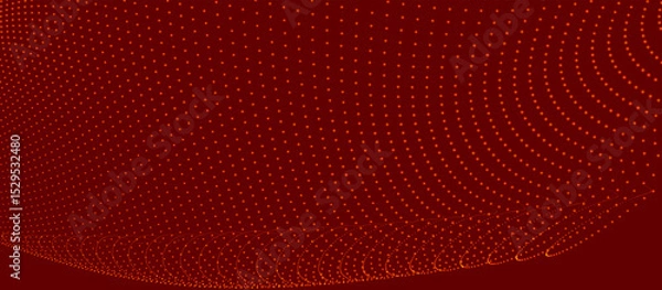 Obraz Futuristic dot wave. Abstract digital particle wave. Technology background. Colored musical wave. Light background. Digital background with smooth, wavy curves. 3D rendering.