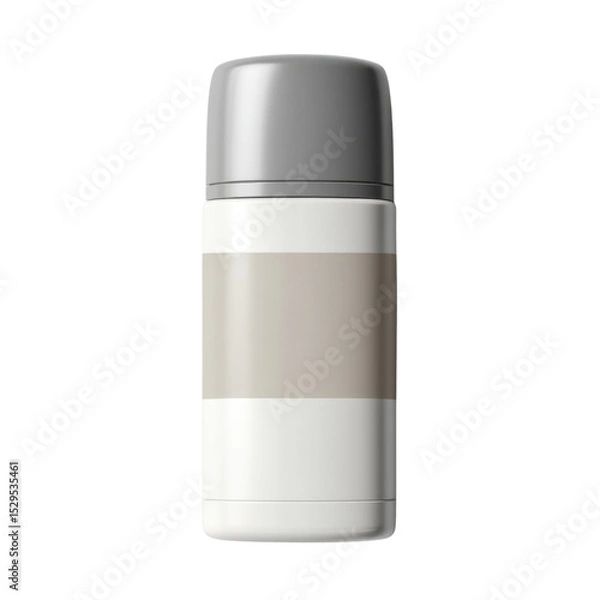 Fototapeta Sleek White and Gray Insulated Flask Design for Hot and Cold Beverages Ideal for Outdoor and Travel Use Transparent background or png