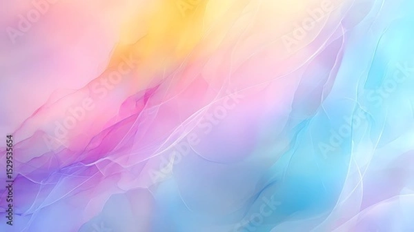 Fototapeta Delicate translucent layers of warm and cool colors create a soft flowing gradient with a sense of movement and depth resulting in an ethereal and dreamy abstract background