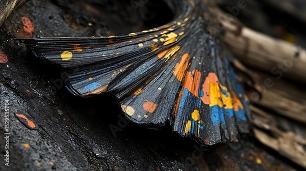 Fototapeta Vibrant art with colors on layered sheets, an unusual color palette