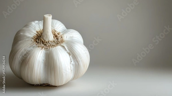 Obraz garlic with a very nice shape on a white background with copy space on the right side