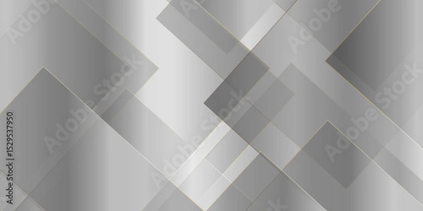 Fototapeta Modern luxury pattern of geometric white and gray color background, Elegant abstract background with grey lines with shadow. white paper transparent material in triangle technology and square shapes i