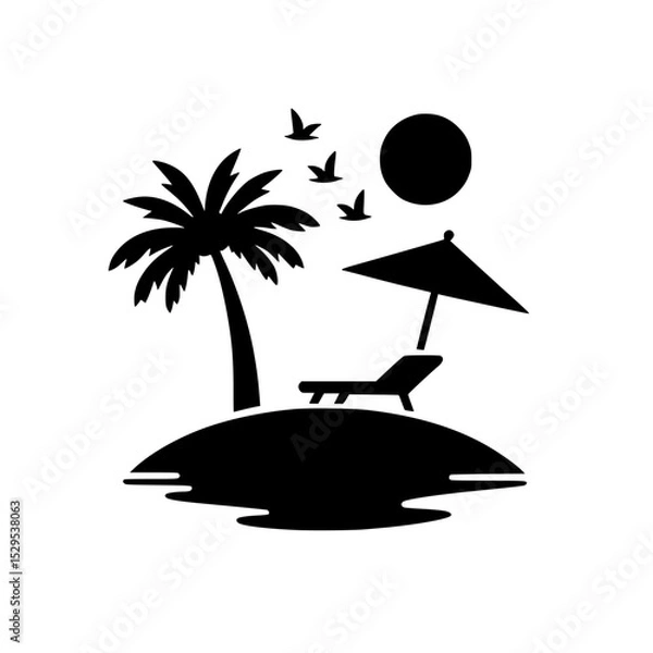 Obraz vector illustration of a tropical island