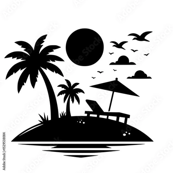 Obraz tropical island with palm trees