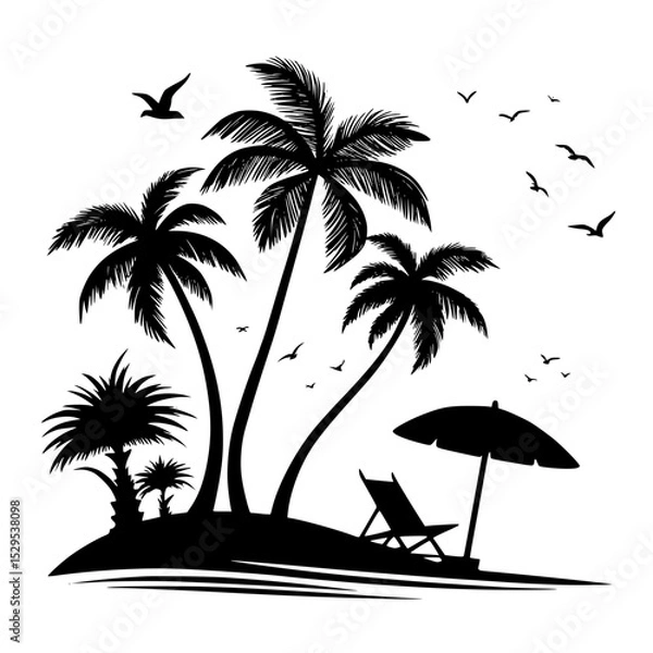 Obraz tropical island with palm trees