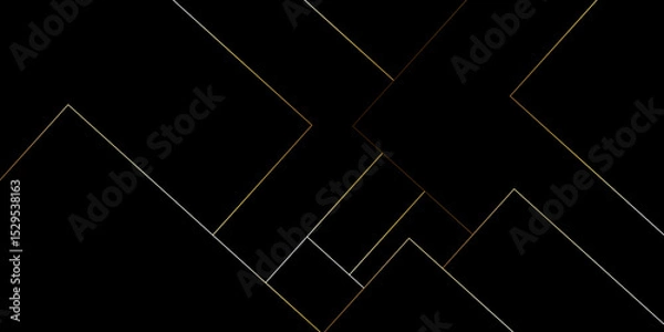 Fototapeta Modern black background corporate with gold lines .Modern silver grey white gold abstract geometric background with diamond shape and lines .square shapes template for business, card, flyer