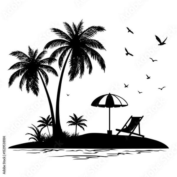Obraz tropical island with palm trees