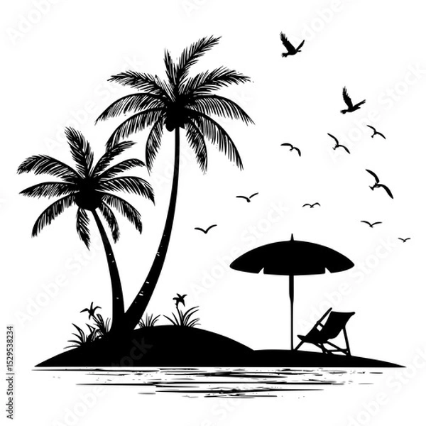 Obraz tropical island with palm trees