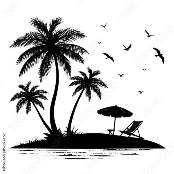 Obraz tropical island with palm trees