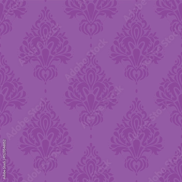 Obraz Elegant damask floral seamless pattern. Abstract botanical vector illustration for fabric, textile, wallpaper.