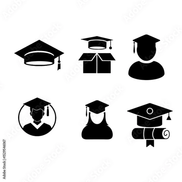 Fototapeta Convocation cap icon design vector image