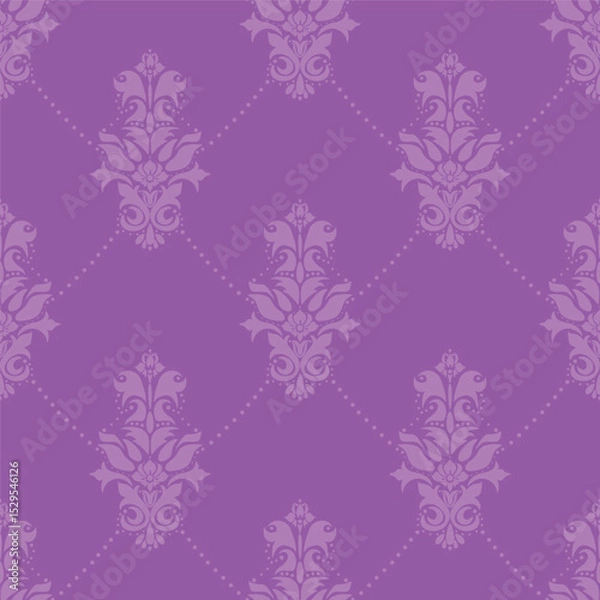 Obraz Elegant damask floral seamless pattern. Abstract botanical vector illustration for fabric, textile, wallpaper.