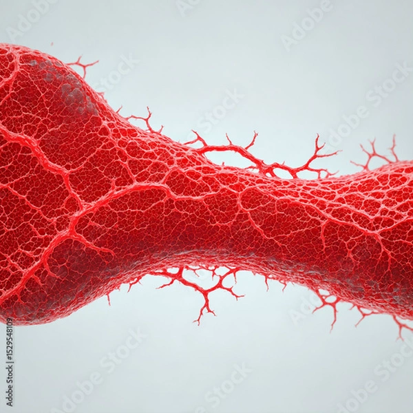 Obraz Human Foot Blood Vessel Network, Vascular Anatomy, Medical Scan, Arteries and Veins, Angiography, Circulatory System, Detailed X-ray, Biomedical Visualization