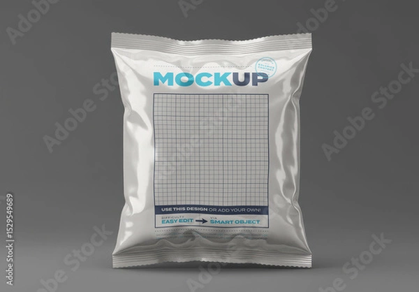 Obraz White Square Sealed Bag Packaging Mockup