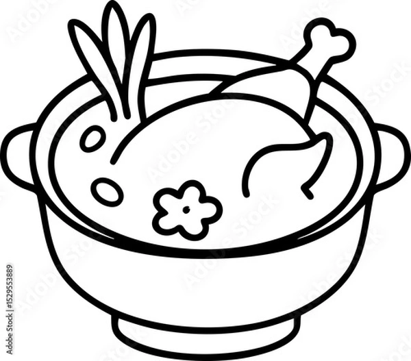 Obraz 삼계탕 한국 음식 아이콘 한식