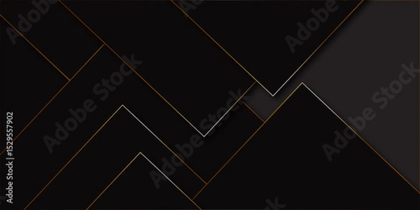 Fototapeta Modern black background corporate with gold lines .Modern silver grey white gold abstract geometric background with diamond shape and lines .square shapes template for business, card, flyer