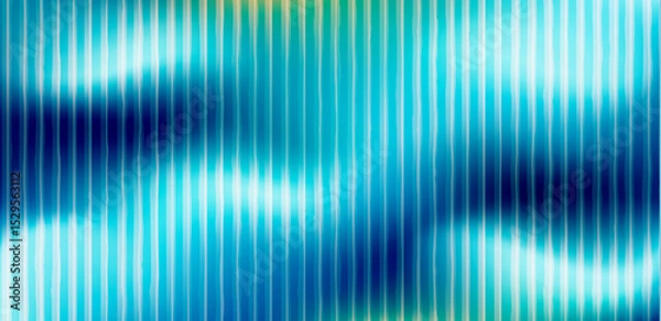 Fototapeta Abstract Gradient Blue Background with Fractal Glass Effect. Futuristic Texture with Vertical Stripes and Wavy Distortion. Vector illustration.