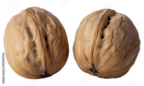 Obraz Two walnuts , isolated on transparent background, png