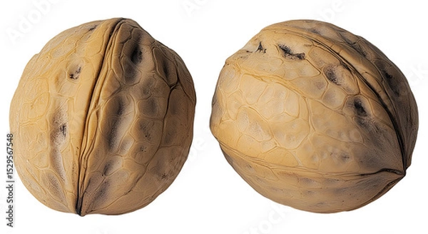 Obraz Two walnuts , isolated on transparent background, png