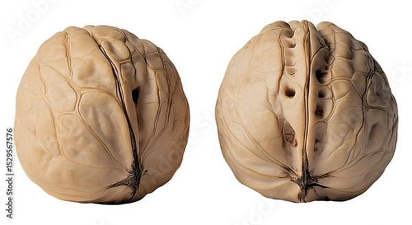 Obraz Two walnuts , isolated on transparent background, png