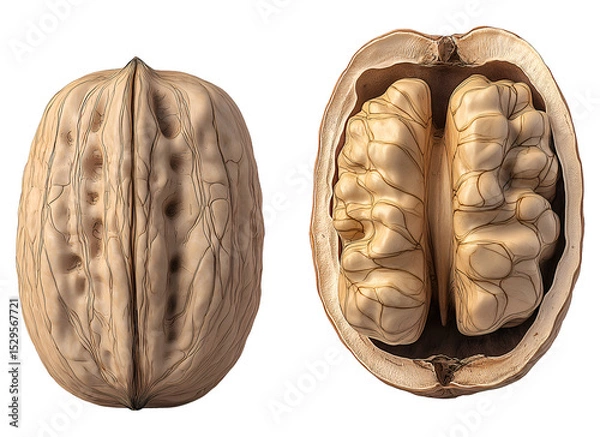 Obraz Walnuts , isolated on transparent background, png