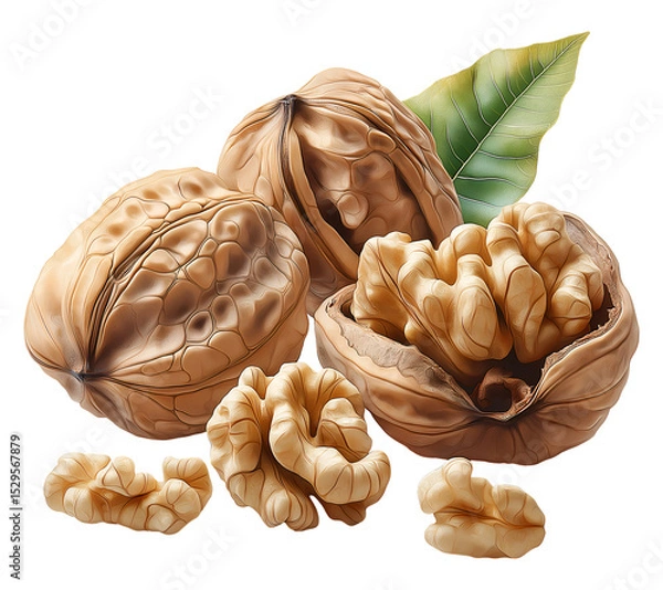 Obraz Walnuts , isolated on transparent background, png