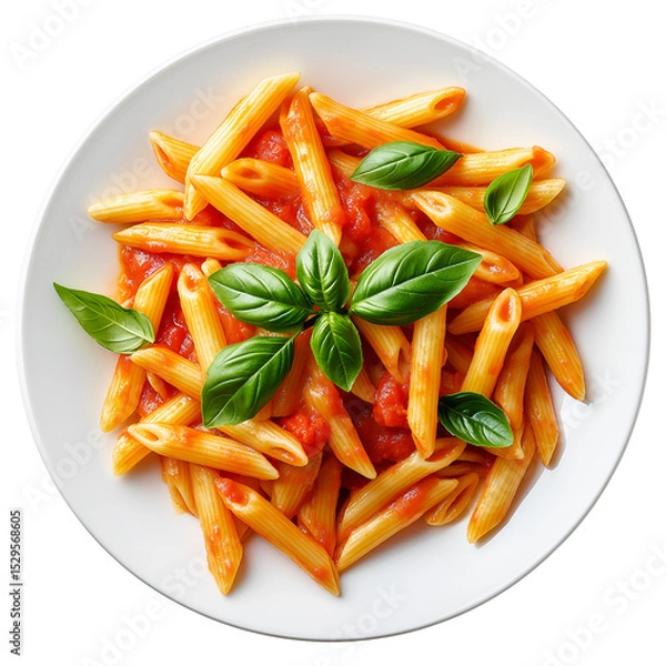 Obraz Pasta in a plate , isolated on transparent background, png