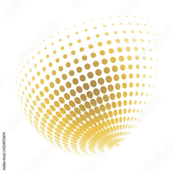 Fototapeta Contemporary set of halftone rounded 3d figures.