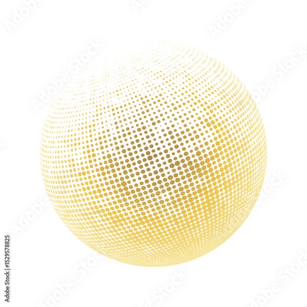 Fototapeta Contemporary set of halftone rounded 3d figures.