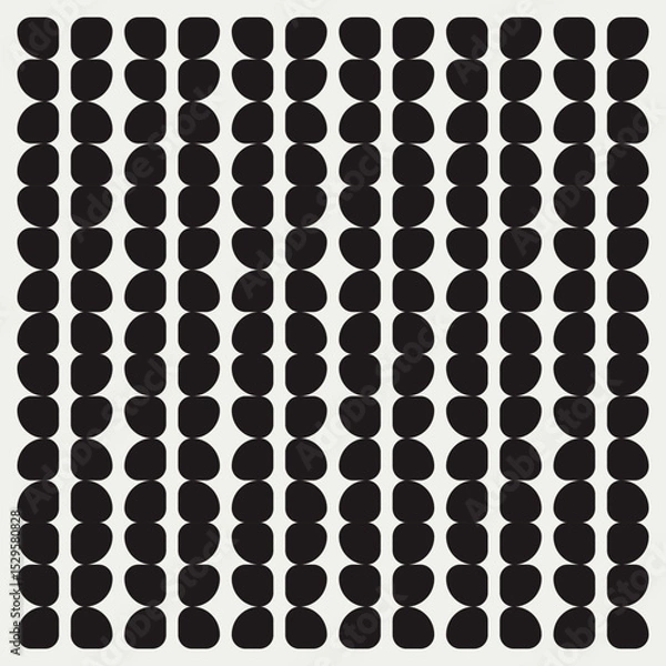 Fototapeta Mid century modern geometric pattern in black and white. Repeated and decorative design that can be used for packaging, decorating, interior design, wallpapers, and more.