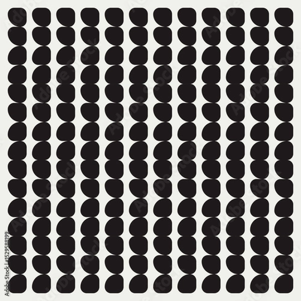 Fototapeta Mid century modern geometric pattern in black and white. Repeated and decorative design that can be used for packaging, decorating, interior design, wallpapers, and more.