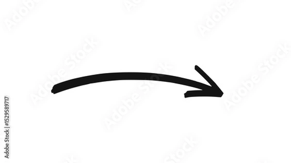 Fototapeta Arrow, white, doodle, scribble, marker in a hand-drawn style. PNG with transparent background, perfect for notes, sketch overlays, creative design. Great PNG asset for Overlay effects