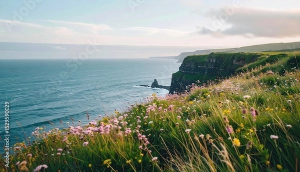 Obraz Cliffside blooms overlooking ocean