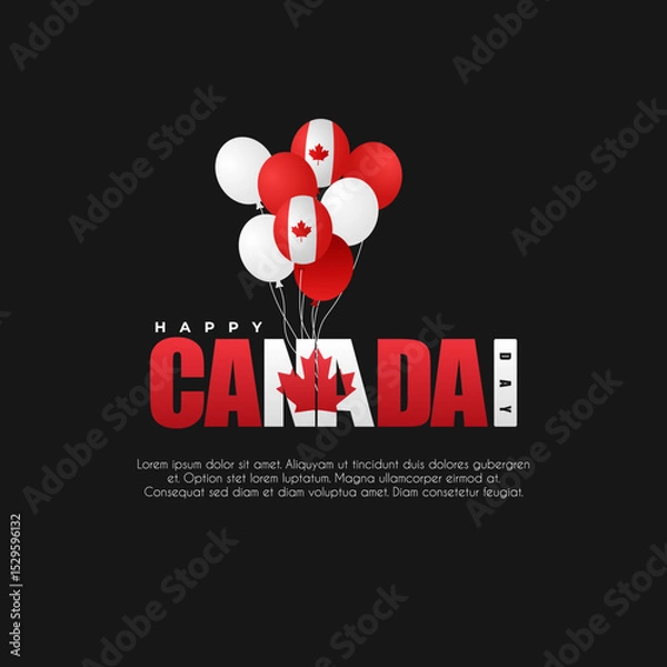 Fototapeta Canada day background or banner design template to celebrate on July 1. Canada's Independence day