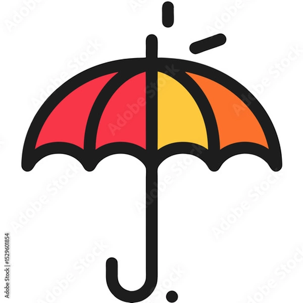 Fototapeta Vibrant TwoTone Umbrella Icon with Dynamic Splashes