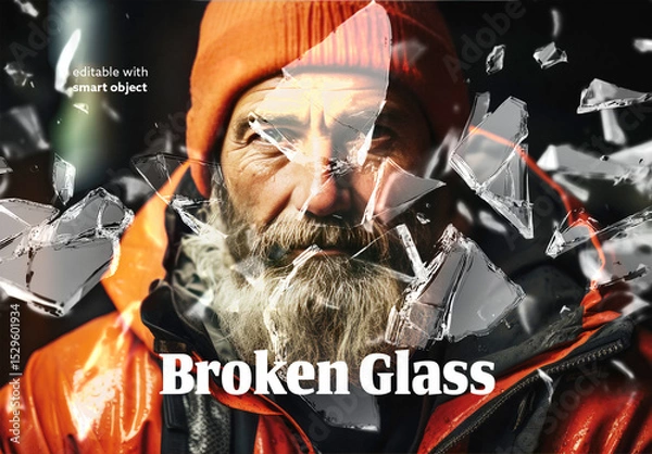 Obraz Broken Glass Photo Effect