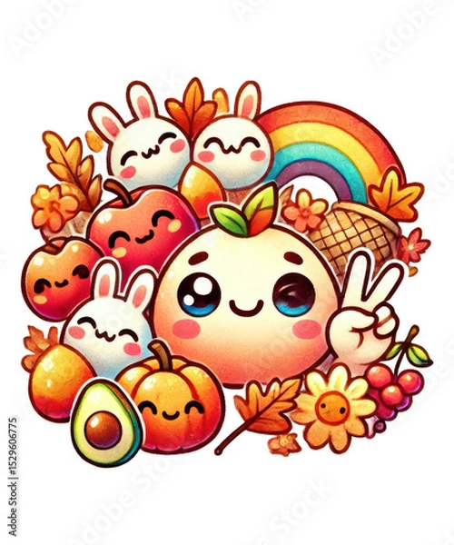 Obraz Cute, funny cartoon animal vector illustration for a happy summer holiday design