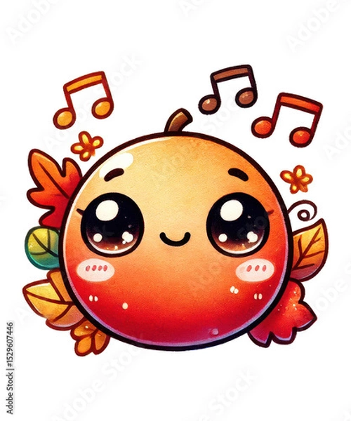 Obraz Funny 3D cartoon monster character icon with a happy smile