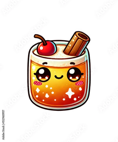 Obraz Vibrant cartoon illustrations of sweet fruit jam and honey jars with an apple and spoon, perfect for food and breakfast icons