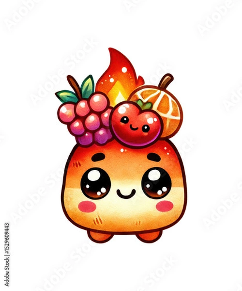 Obraz A funny, smiling red apple cartoon character illustration is a cute and healthy fruit vector