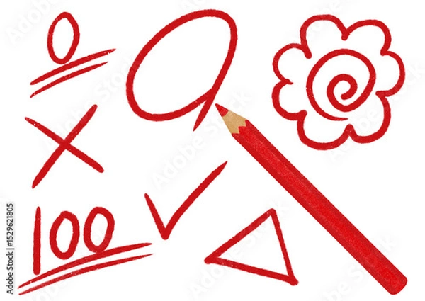 Obraz テストの採点のイラスト