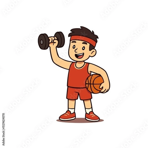 Obraz barbell boy cartoon