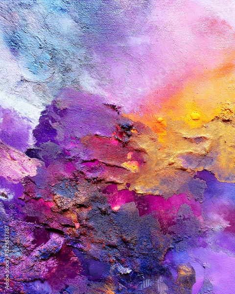 Obraz Art therapy inspired texture. Tactile canvas artwork expressing feelings of anxiety and texture dynamics.