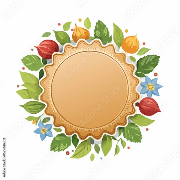 Obraz frame with leaves and flowers