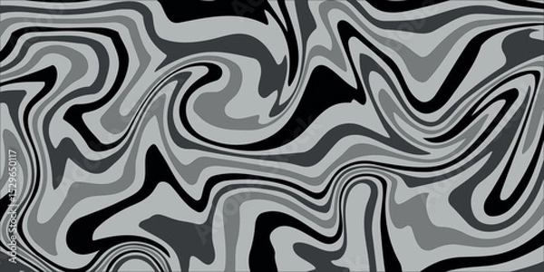 Fototapeta Abstract horizontal black monochrome background waves. Trendy vector illustration design in style retro 60s, 70s.