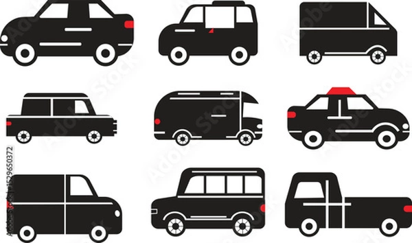 Fototapeta Vector set of transport icons