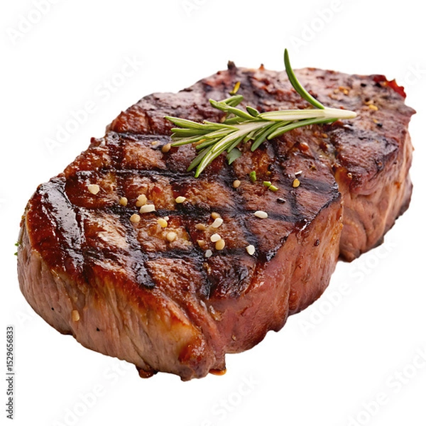 Fototapeta A grilled steak isolated on a transparent background