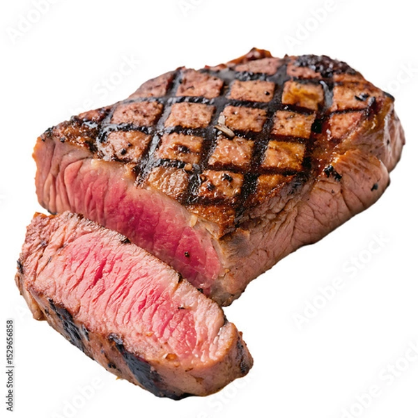 Fototapeta A grilled steak isolated on a transparent background