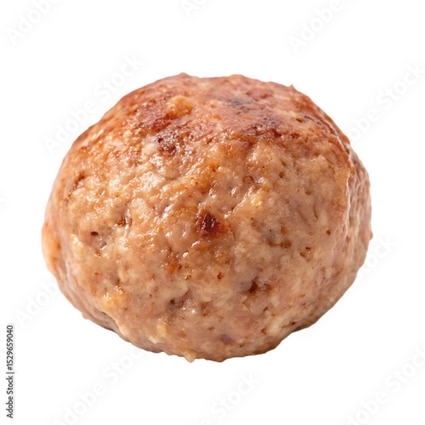 Fototapeta A meatball single cooked isolated on a transparent background